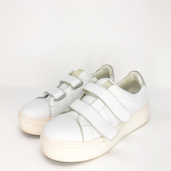 white velcro platform sneakers